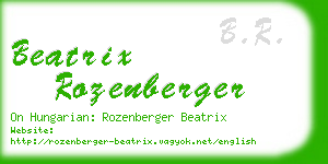 beatrix rozenberger business card